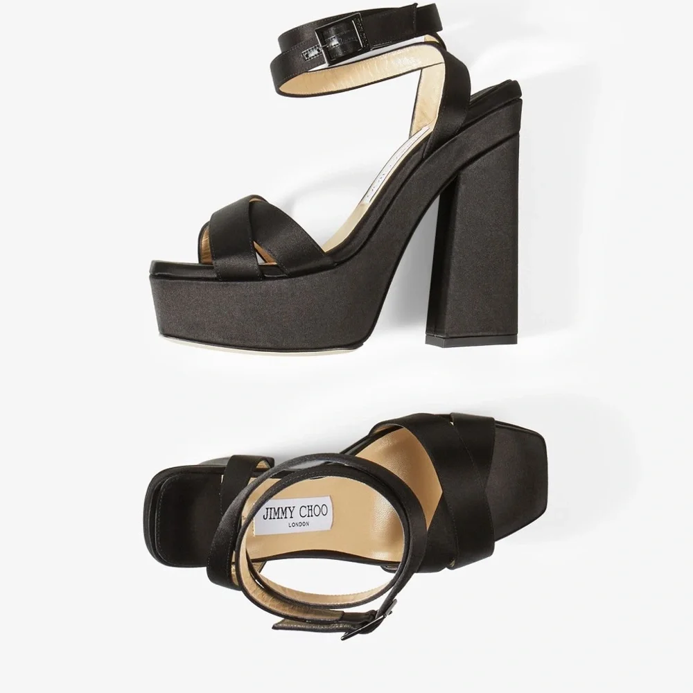 Jimmy Choo Gaia 140 Platform heeled sandals sz 37.5 - Picture 4 of 16